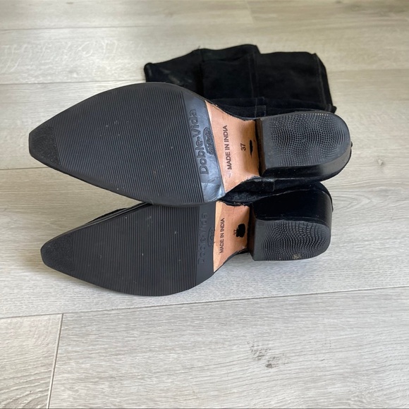 Western styling boots suede black leather boots size 37. - Picture 5 of 9